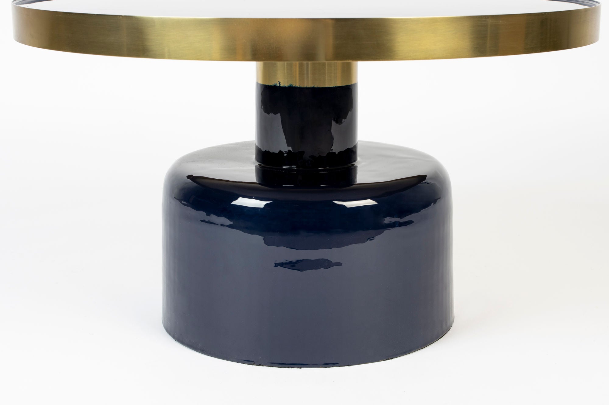 Zuiver Glam Gloss Blue & Gold Round Coffee Table